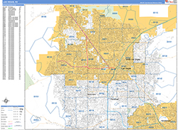 Las Vegas Wall Map Basic Style 2026